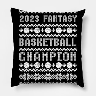 2023 Fantasy Basketball Champion Ugly Holiday Christmas Champ Pillow