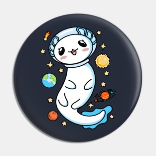 Astronaut Axolotl Cute Kawaii Salamander In Space Pin