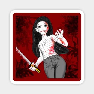 kill lady ecopop with sword fighting Magnet