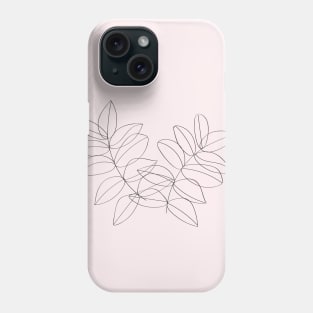 Boho Neutral Beige, Line Art Botanical Phone Case