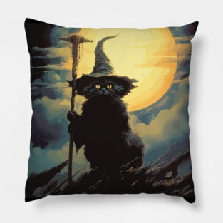 Black Cat Witch Pillow