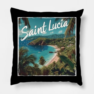 Saint Lucia (White Lettering) Pillow