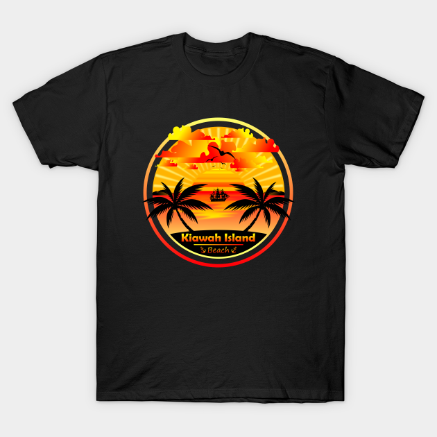 Kiawah Island Beach, Palm Trees Sunset, South Carolina Summer - Kiawah Island - T-Shirt