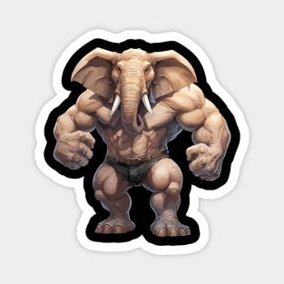 Bodybuilder Elephant Magnet