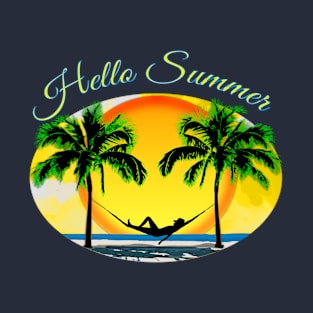 Hello Summer Funny Beach Summer Vacation T-Shirt