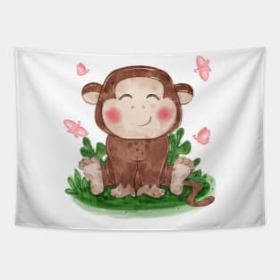 Baby Monkey Cute Tapestry