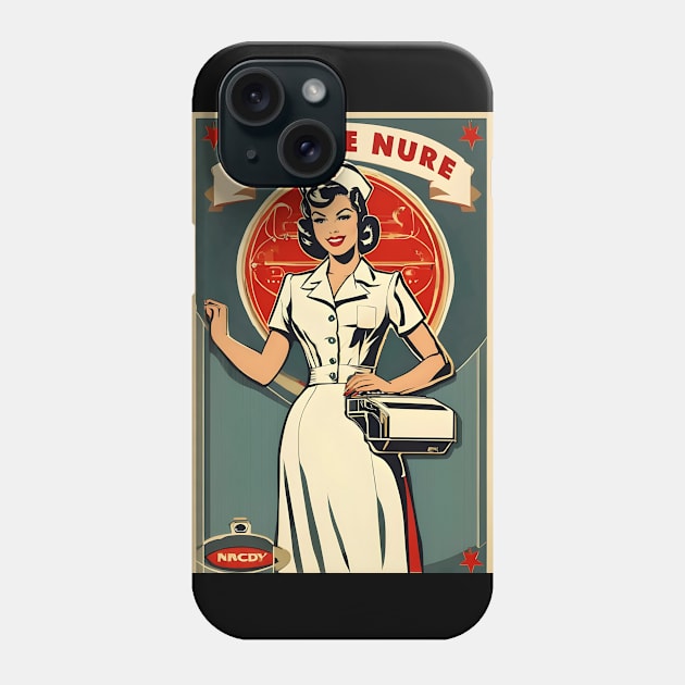 Retro nurse art Phone Case by Spaceboyishere