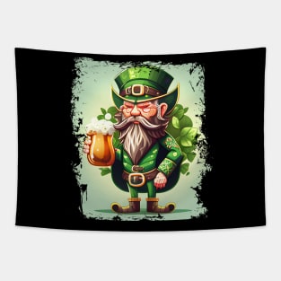 Leprechaun with Beer St Patricks- Irish St Patrick's Day T-Shirt Tapestry