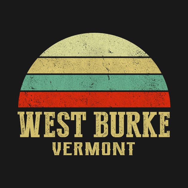 WEST BURKE VERMONT Vintage Retro Sunset by LIPTIN