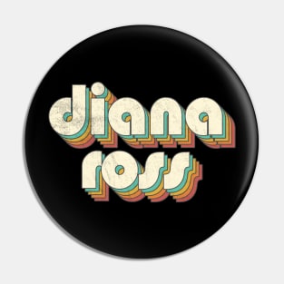 Retro Vintage Rainbow Diana Letters Distressed Style Pin