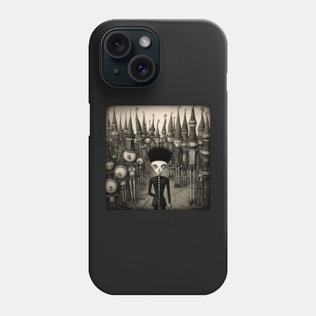 The Black Parade, in Folk Art Brut Style Phone Case by EpicFoxArt