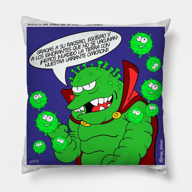 Omicron persei 8, the invasion not so easy of covid19 Pillow by jorge_lebeau