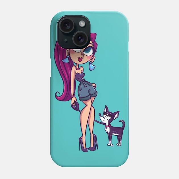 Fashion dog girl Phone Case by katidoodlesmuch