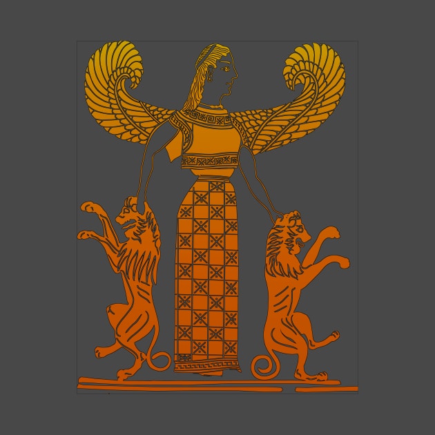 Artemis & the Lions by Mosaicblues