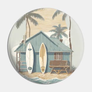 California Beach Shack - Surfing Pin