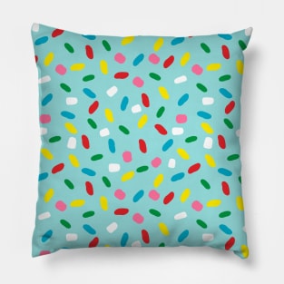 Colorful sprinkles on blue melting icing Pillow