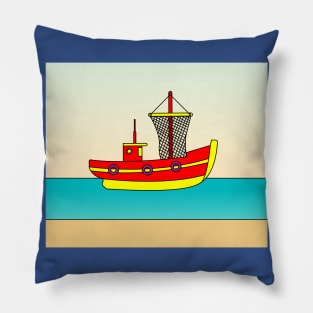 Ships In The Middle Of The Lake Ocean Pillow