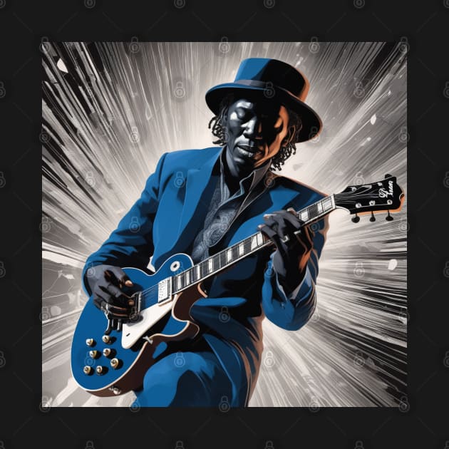 A Blues Guitarist by Musical Art By Andrew