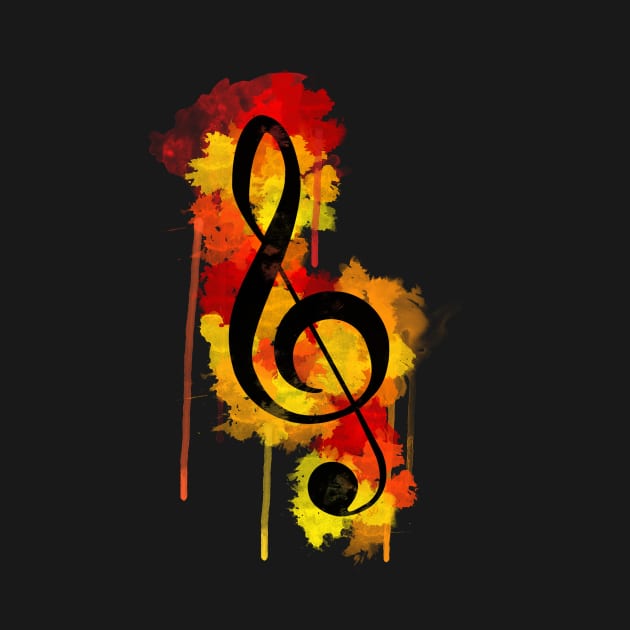 Watercolor Treble Clef by SingeDesigns