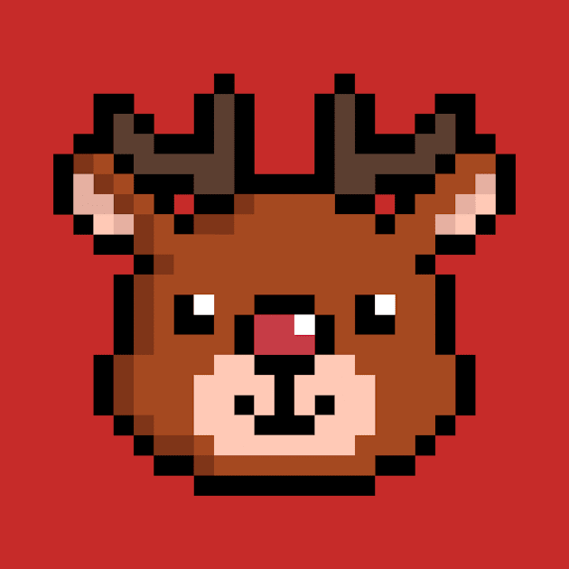 Cute Rudolph the reindeer pixel by Pixelo