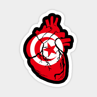 Anatomical heart design, Tunisia flag Magnet