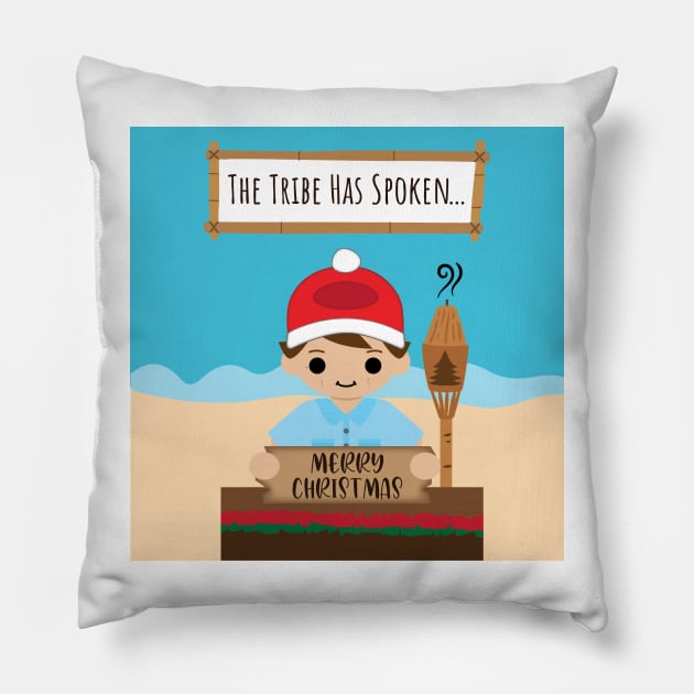 Holiday Cartoon Jeff Probst Pillow by katietedesco