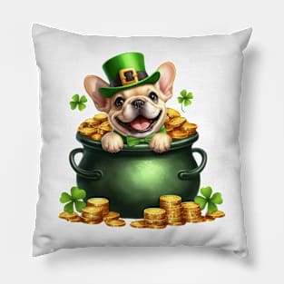 St Patricks Day French Bulldog Pillow