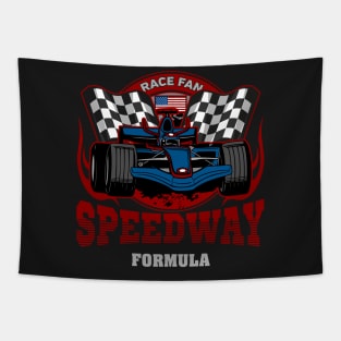 Formula Racing USA Race Fan Speedway Tapestry