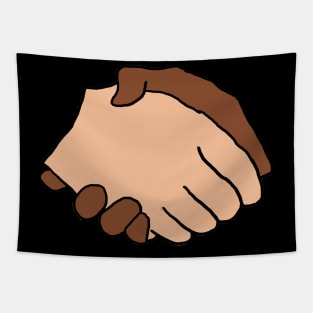 Black and White Handshake Anti-Racist Tapestry