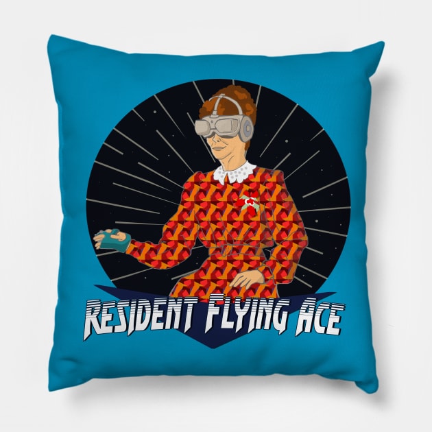 Resident Flying Ace: Carousel of Progress Pillow by Radical Rad