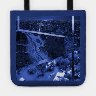 the big blue planet in wetland city collage ecopop urban art Tote