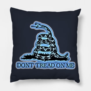 Blue Gadsden (Transparent Small Design) Pillow