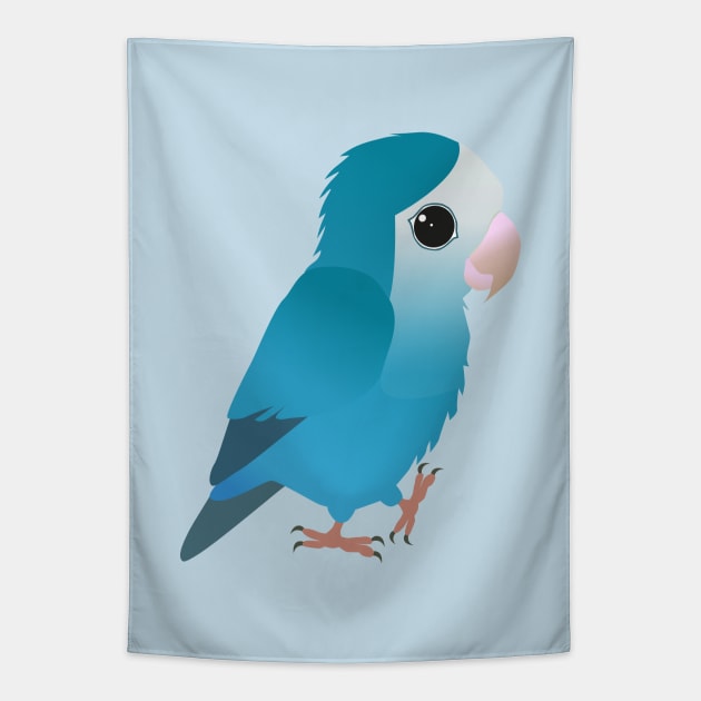 Cute blue peach faced lovebird Tapestry by Bwiselizzy