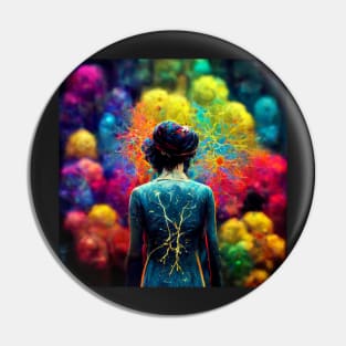 Woman with a colorful background - best selling Pin