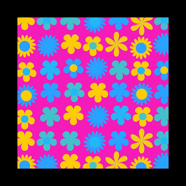 Pan Pride Simple Flowers Grid Pattern by VernenInk