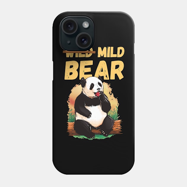 Mild Wild Panda Bear, Funny Panda Bear Phone Case by TahudesignsAT