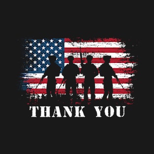 Thank You American Flag Veteran Gift T-Shirt