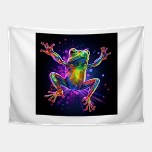 Frog Neon Art 2 Tapestry