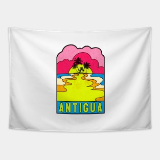 Antigua Groovy Sunset 70's Hippie Hippy Vintage Barbuda Tapestry