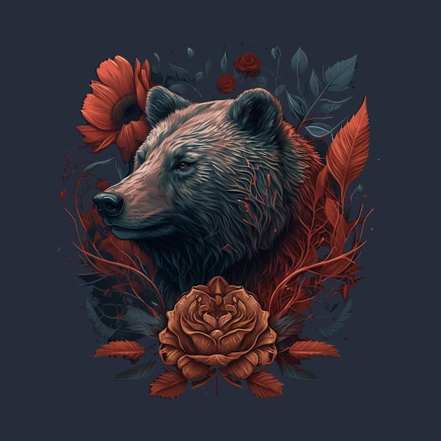 Cute Floral Bear by Wintrly