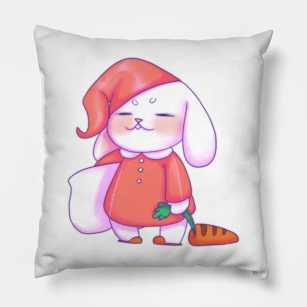 Bunny night before Christmas Pillow by Itsacuteart