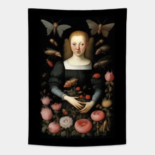 Woman in the garden of earthy delights Tapestry