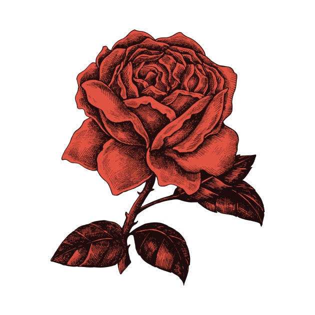 Sad red rose by The Retro Black Store