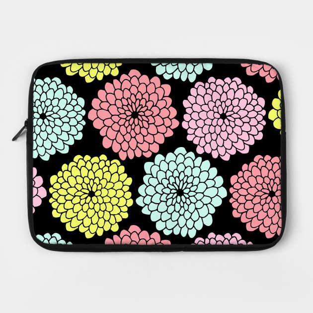 Pastel Flowers Print On Black Background Floral Laptop Case Teepublic See more pastel wallpaper, pastel floral wallpaper, pastel flower wallpaper, pastel wallpaper tumblr, pastel reindeer wallpaper, pastel dream looking for the best pastel backgrounds? teepublic