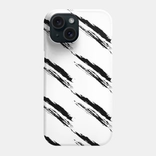 Black oblique stripes on a white background Phone Case