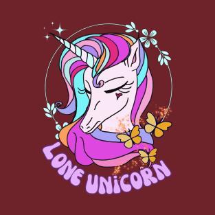 Lone Unicorn - Rainbow Unicorn T-Shirt