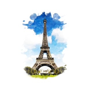 Eiffel Tower, Paris - Watercolor Artwork T-Shirt