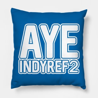 AYE INDYREF2, Scottish Independence White and Saltire Blue Layered Text Slogan Pillow