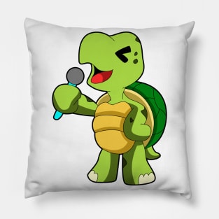 Turtle at Singing with Microphone Pillow