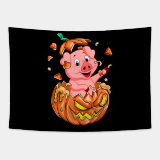 Pig In The Pumpkin tshirt halloween costume funny gift t-shirt Tapestry